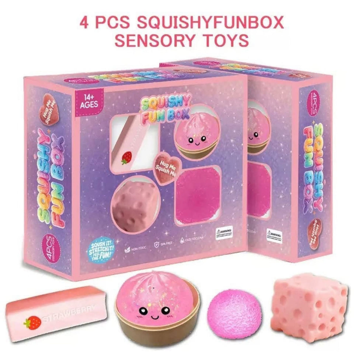 KawaaiCo Glitter Dumpling Squishy Set – Butter, Cheese & Squishy Ball